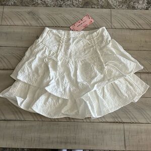 SHEIN White Layered Skater Skirt